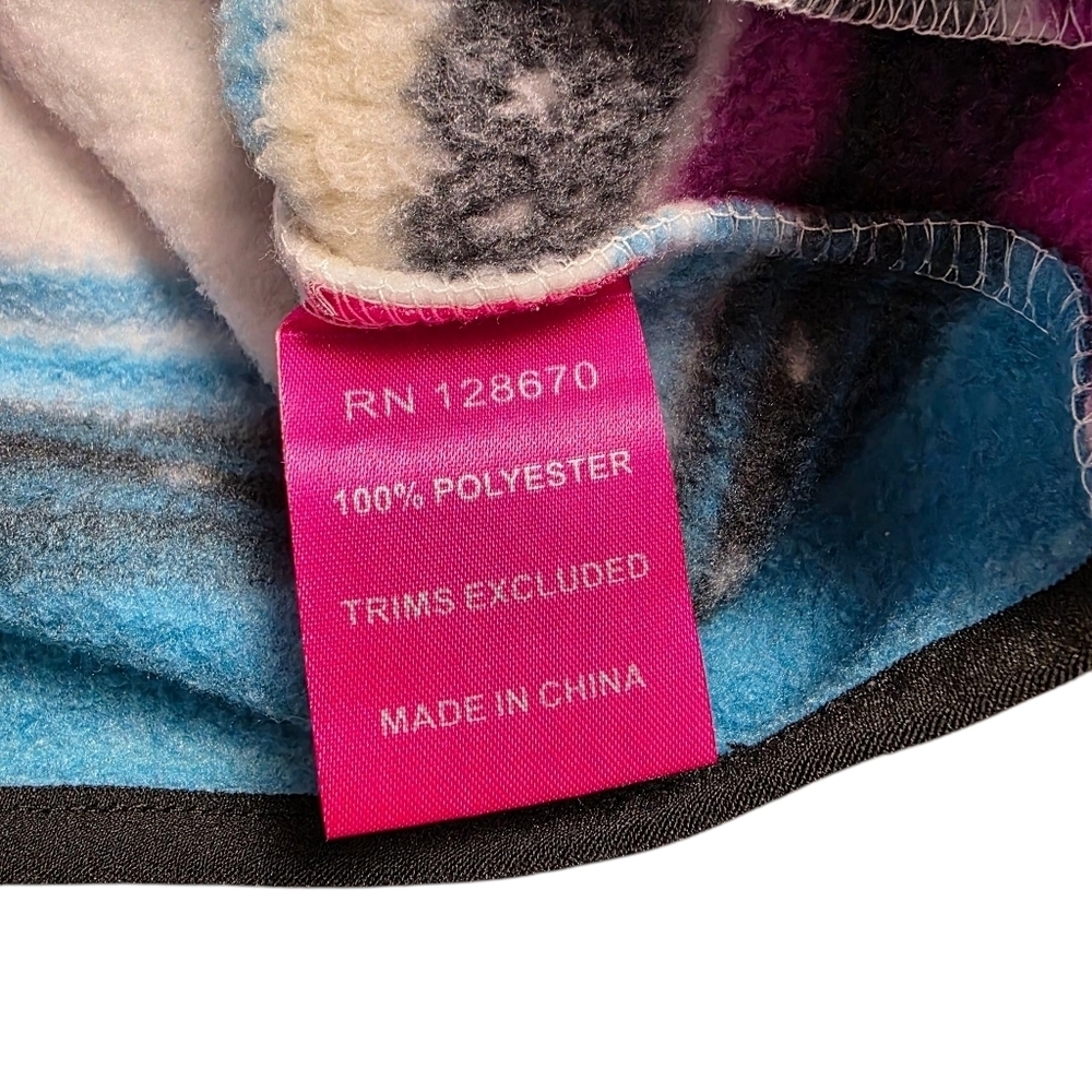Cowgirl Hardware Serape Blue and Purple Fleece Western Pullover, Girls Size 2T - Picture 6 of 10